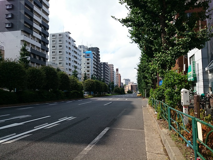 閑散とした白山通り